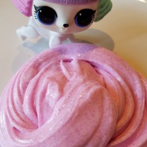 Strawberry pink glitter slime